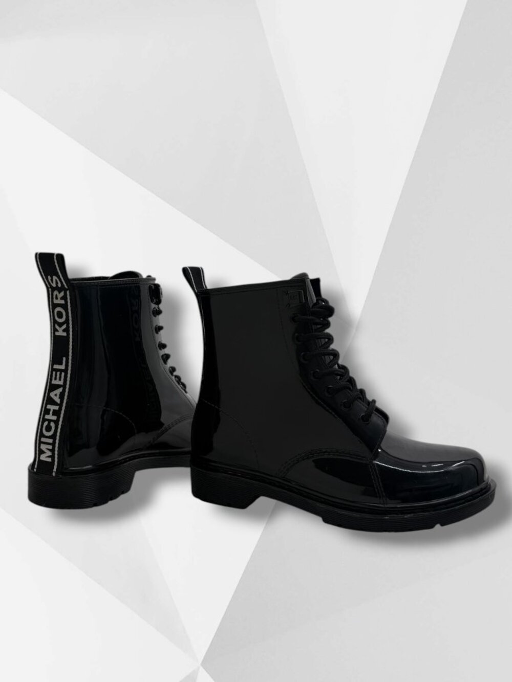 Michael Kors Black Patent Moto Boots 7 - Picture 5 of 9